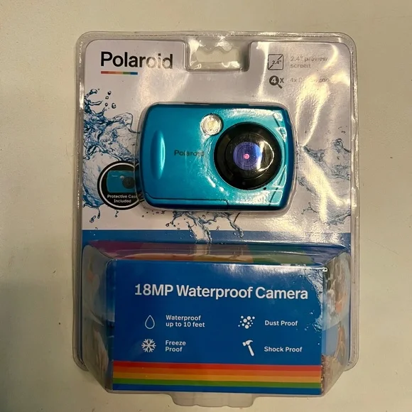 NEW - Polaroid 18MP Waterproof Camera Teal 4x Digital Zoom IE048 - Underwater - Picture 3 of 3